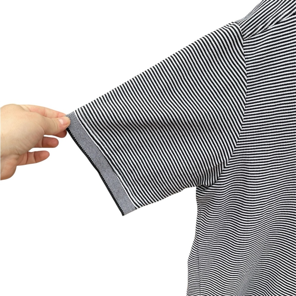 Tommy Bahama Men’s Black & White Striped Golf Polo - Picture 3 of 7